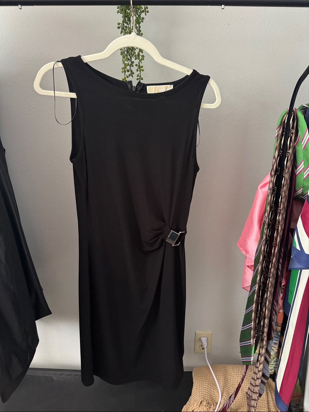 Michael Kors Black Sleeveless Dress with Buckle Detail Tags Still On
